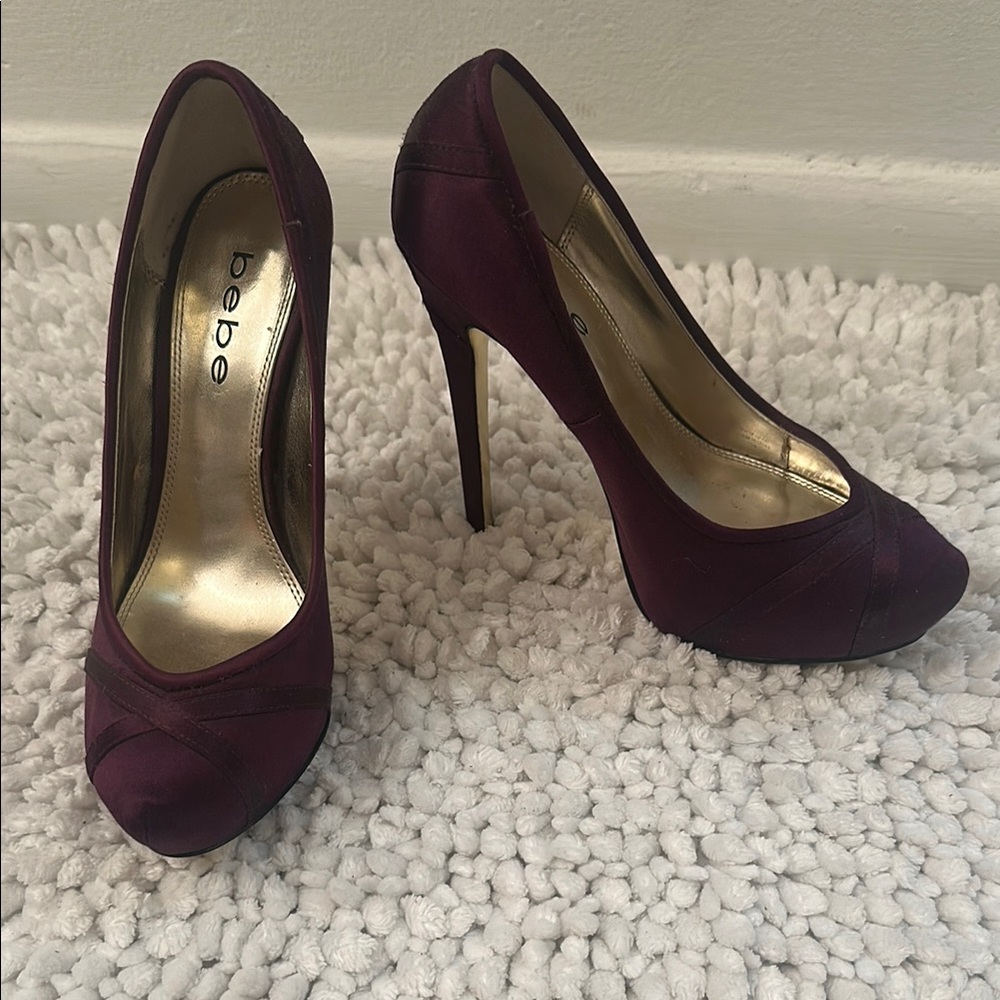 Bebe Deep Purple Stiletto Heels